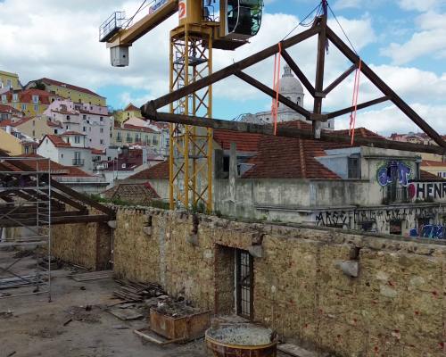 Remoção de asnas para posterior utilização